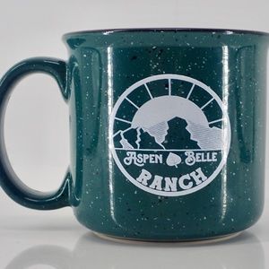 Aspen Belle Ranch Cripple Creek Colorado Coffee Mug Green 12 oz New